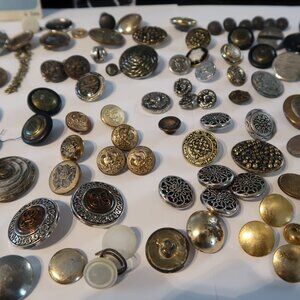 Vintage Button Collection Military Style, Distressed and Vintage Variety DIY Lot
